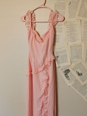 Lucy In The Sky Peach Ruffle Maxi Dress
